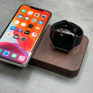 Two in One Wireless Charger, Catura MagSafe Wireless Charging Station, Airpods Charger, Apple Watch, Docking Station, Christmas Gift for Him