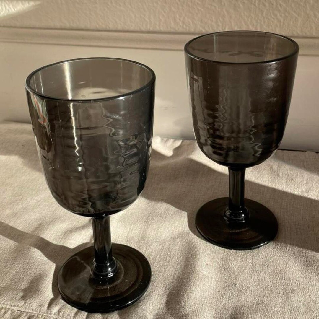 Black Plastic Wine Glasses Etsy