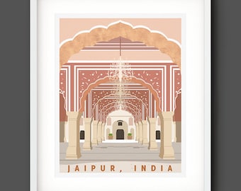 Jaipur, India Travel Poster - Art Print, Travel, Wall Art, Digital Art Print