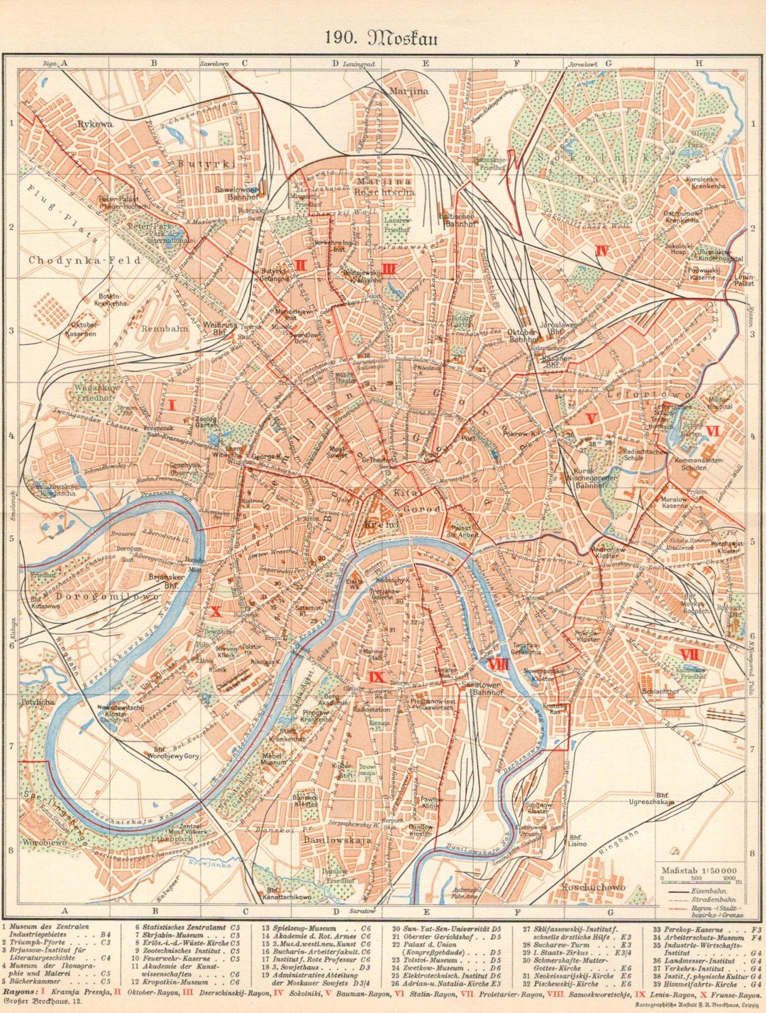 Moskau Historischer Stadtplan Digitaler Download Vintage Karte moskau-historischer-stadtplan-digitaler-download-vintage-karte