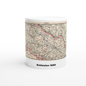 1920 Landkarte Schlesien Mug - Vintage Map Design, Perfect Gift for History Lovers