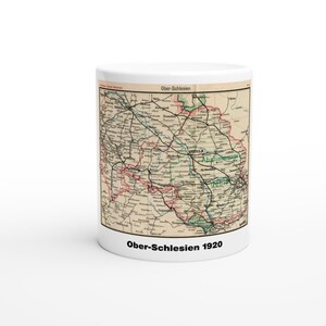 1920 Ober-Schlesien Keramiktasse - Vintage Deutsche Postkurskarte - Perfektes Geschenk für Freunde