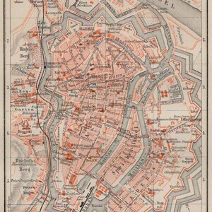 Mappa della città di Danzica (1916) - Download digitale, mappa d'epoca, modello stampabile