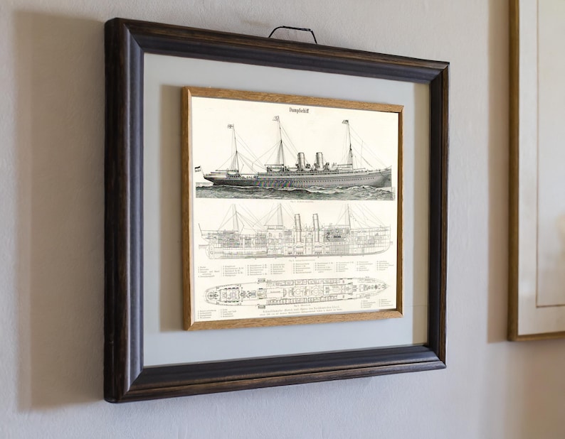 Steamship, Technical Drawing From 1890 Steamship Ii,fast Steamers