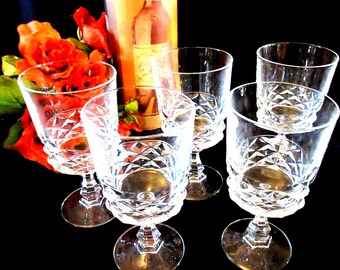 クリスタル・ダルク ワイングラス（5個セット）：ダイヤモンドカット