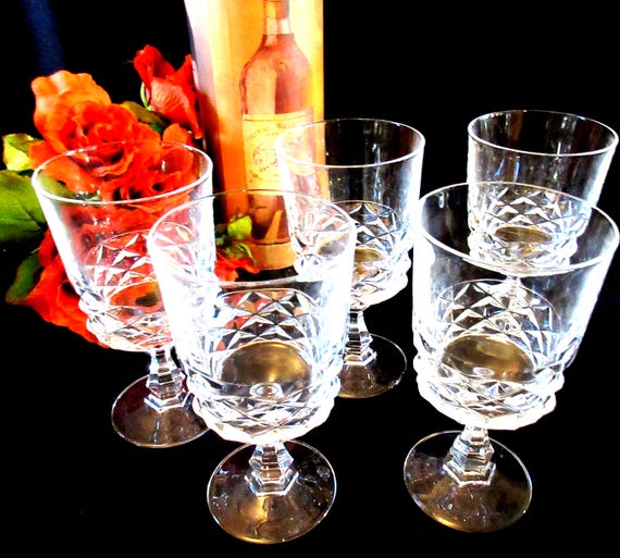 クリスタル・ダルク ワイングラス（5個セット）：ダイヤモンドカット