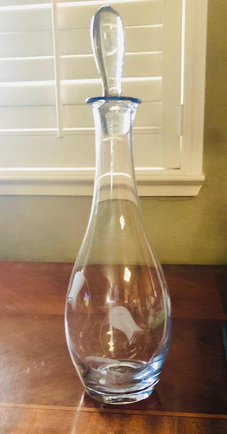 DECANTER CRYSTAL VINTAGE Princess House Etched Frosted Etsy