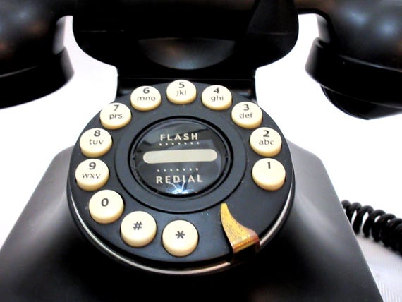 Retro Black Desk Telephone: 1950s Style, Push Button, Working - Etsy