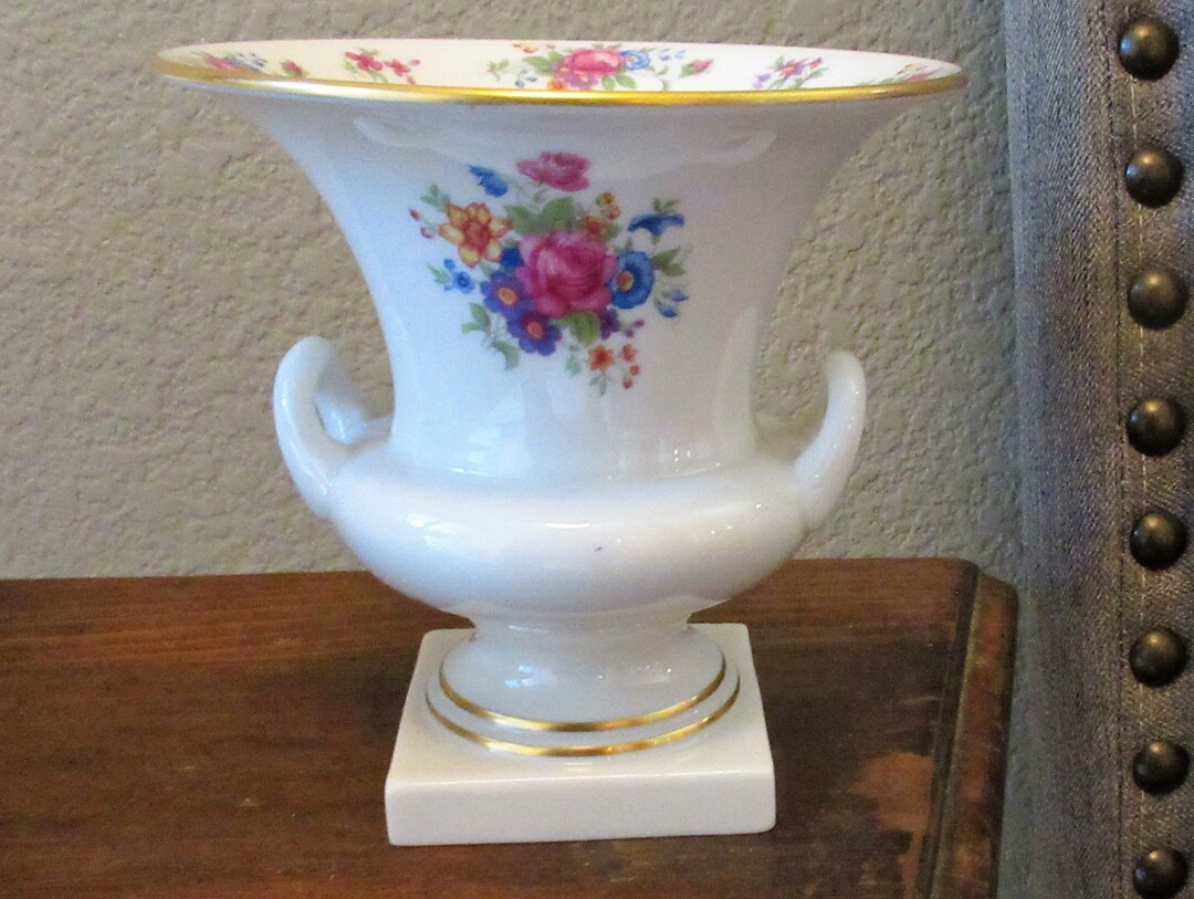 LENOX VASE/URN 5 1/2 Fine Porcelain Pastel Flowers Etsy