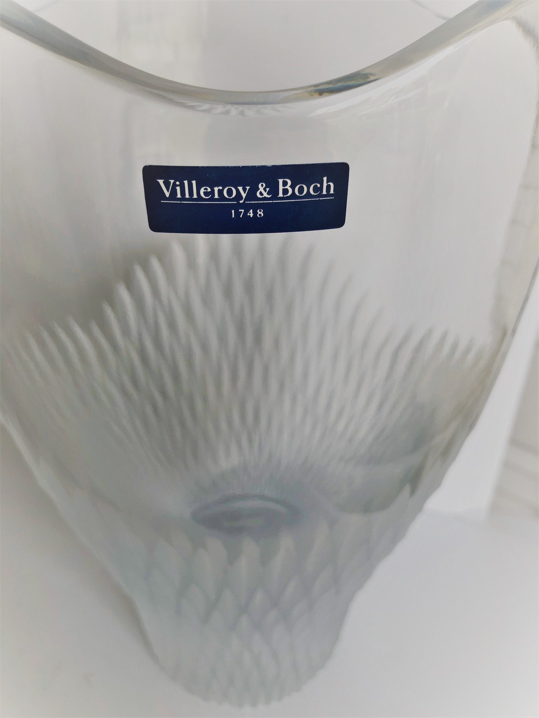 VASE LEAD CRYSTAL Etched Villeroy & Boch 1748 Made in Etsy
