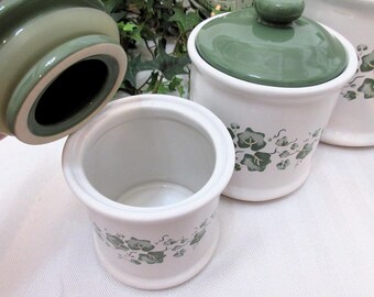Vintage Ivy Canister Set - 1980s Kitchen Storage - Calloway