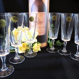 Vintage Cristal D&#39;Arques Champagne Flutes, 6.75&quot; - Versailles Collection, Set of 6