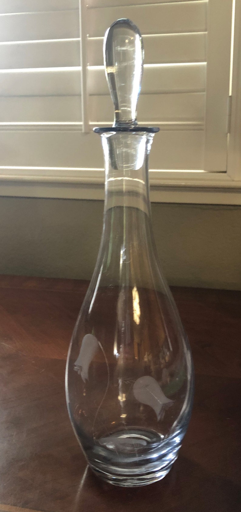 DECANTER CRYSTAL VINTAGE Princess House Etched Frosted Etsy