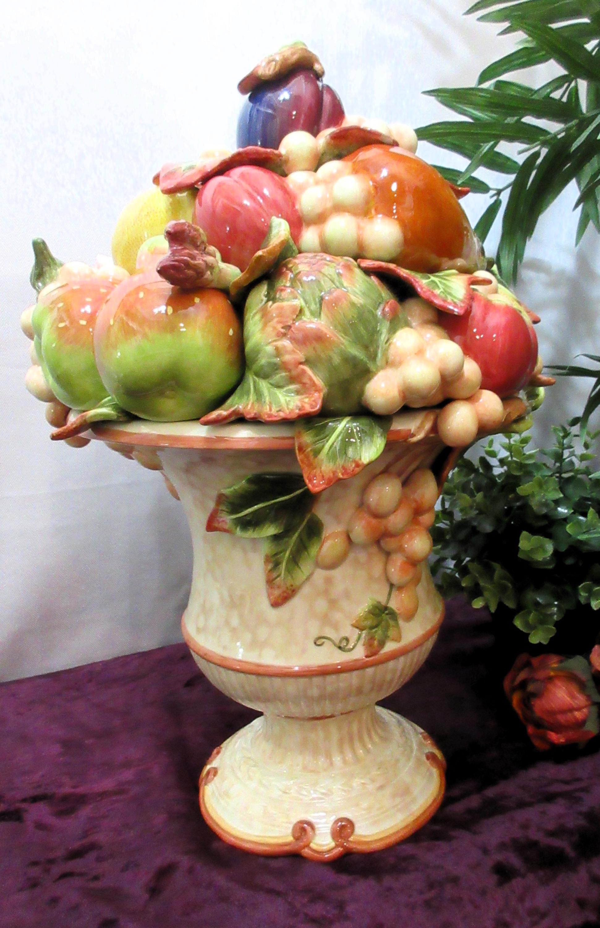HOLD FOR ALFONSO - Fitz & Floyd Ceramic Fruit Topiary: Venetian