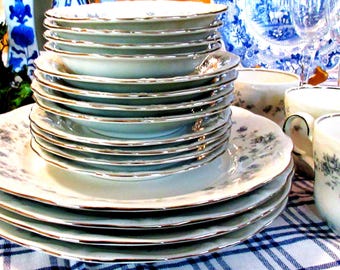 Johann Haviland Blue Garland, 20 Pc Set, Vintage, Fine China