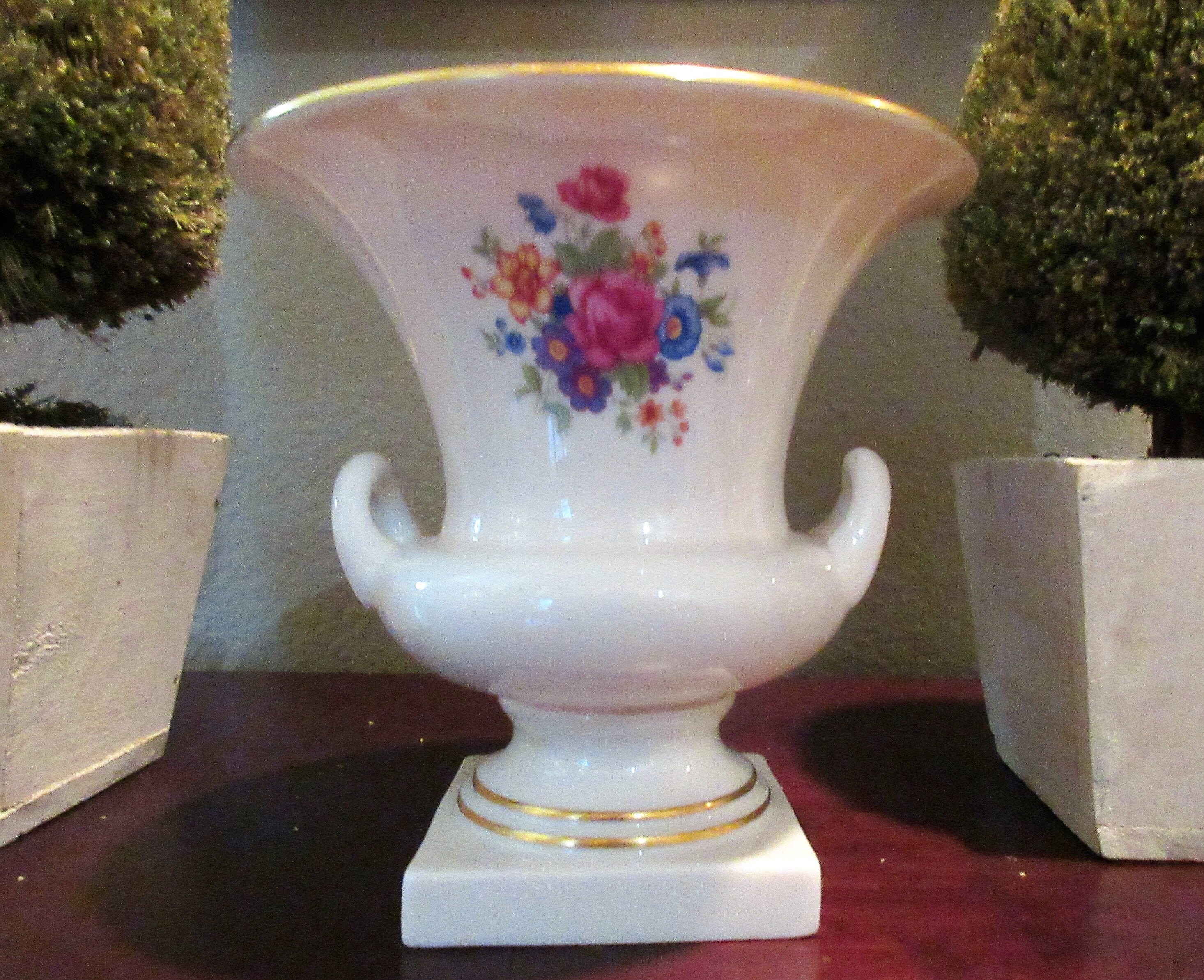 VASE/URN LENOX Fine Porcelain Pastel Flowers Gold Trim 5 Etsy