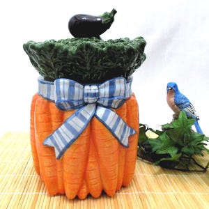 Fitz & Floyd Carrot Cookie Jar  11"  Ceramic Kitchen Storage