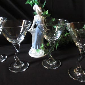 Z STEM MARTINI GLÄSER (4), Libbey, 6 1/2 &quot;Barware, Cocktails, breite Tasse, modern, einzigartig, Vintage, schönes Geschenk.