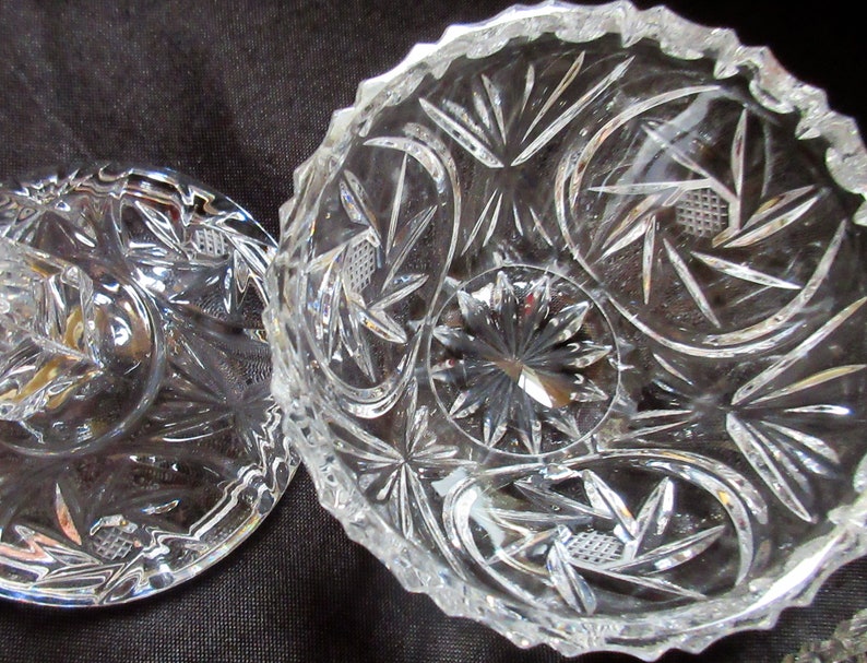 Service à café en cristal exquis, 4 pièces, crémier, sucrier, plateau, élégant, Allemagne, victorien, dessertes de table formelles, élégance vintage. image 10