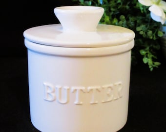 Priority Chef Butter Crock, wit keramiek, 4,25", Frans