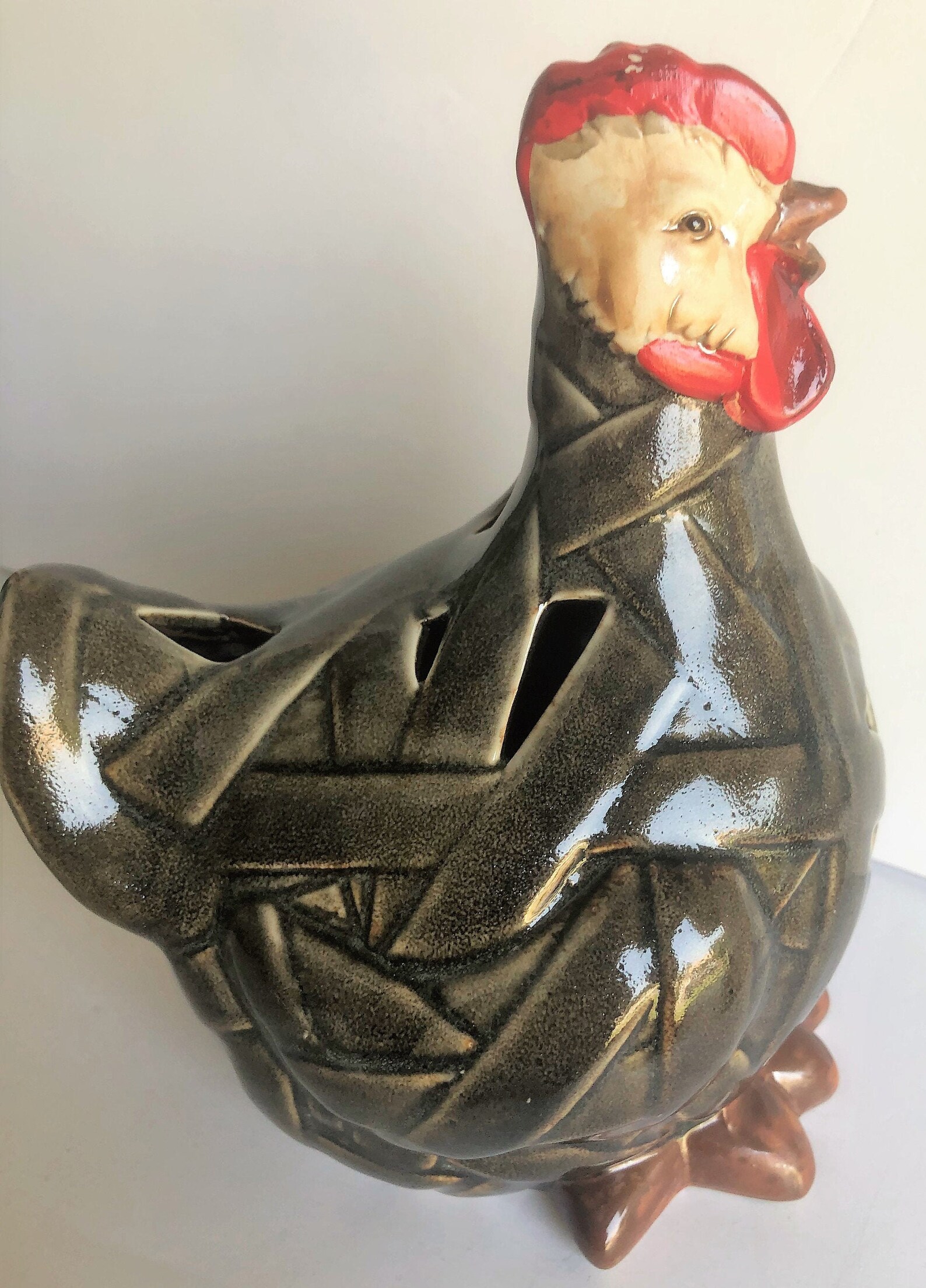 CANDLE HOLDER CHICKEN 8 1/2 Ceramic Handmade Etsy