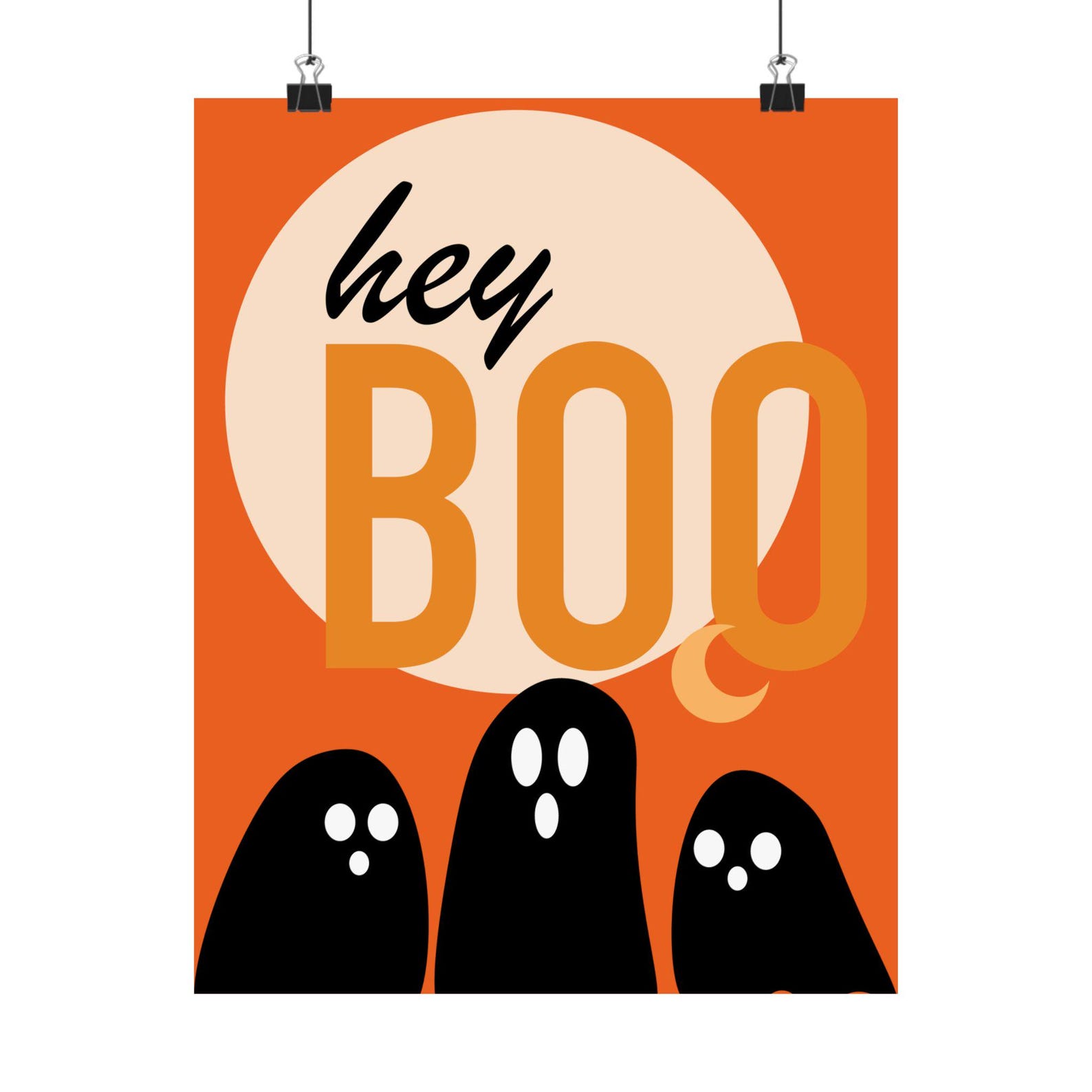 Hey Boo Poster - Etsy