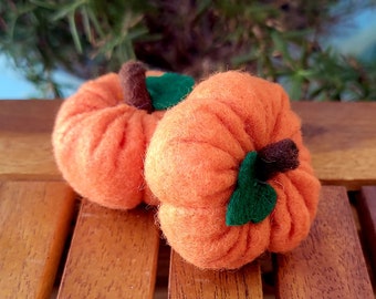 Pumpkins (Pk 3) Felt Cat Nip Toys Handsewn