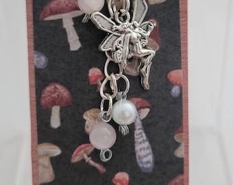 Mushroom Themed Paper Hidden Paper Clips with Chain, Charms and Beads for Budget Binders, Junk Journals and Planners