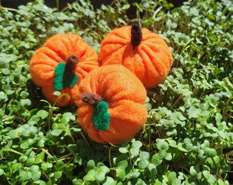 Pumpkin Cat Nip Felt Toys Handsewn
