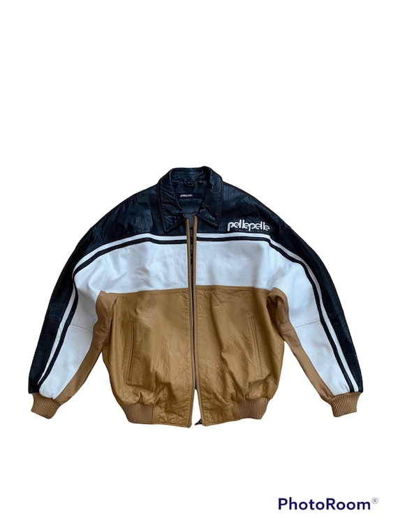 VINTAGE retro 90s pelle pelle leather jacket fullzip … - Gem