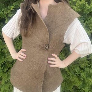 Handmade wool vest, Wool vest, wool, vest, boho chic vest,long vest.