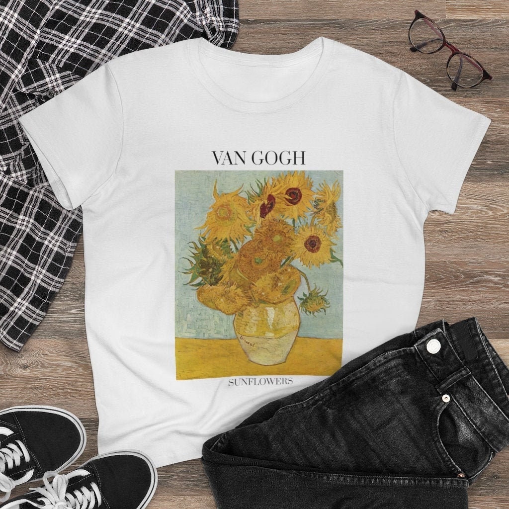 Van Gogh Womens Tshirt Sunflowers Shirt Art Gift Vincent Van Etsy