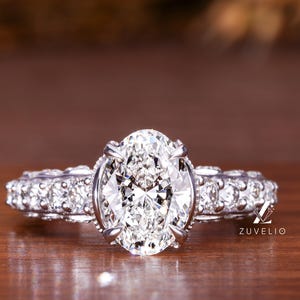 2.85 CTW Lab Grown Diamond Engagement Ring: 14kt White Gold Hidden Halo