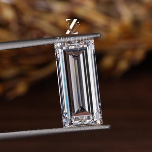 1 bis 4 Ct Langer Baguetteschliff Laborgewachsener Diamant, E / VVS2 Loser Baguetteform-Labor erstellter Diamant für Verlobungsring für Frauen, Jubiläum