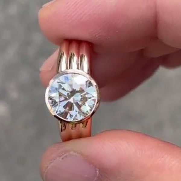 Wide Engagement Ring Etsy