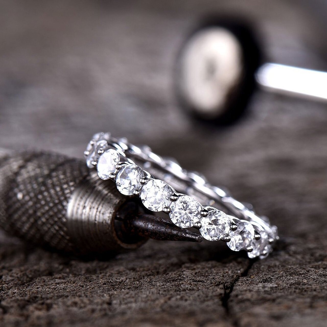 4 mm Moissanite Wedding Band moissanite eternity band white Etsy