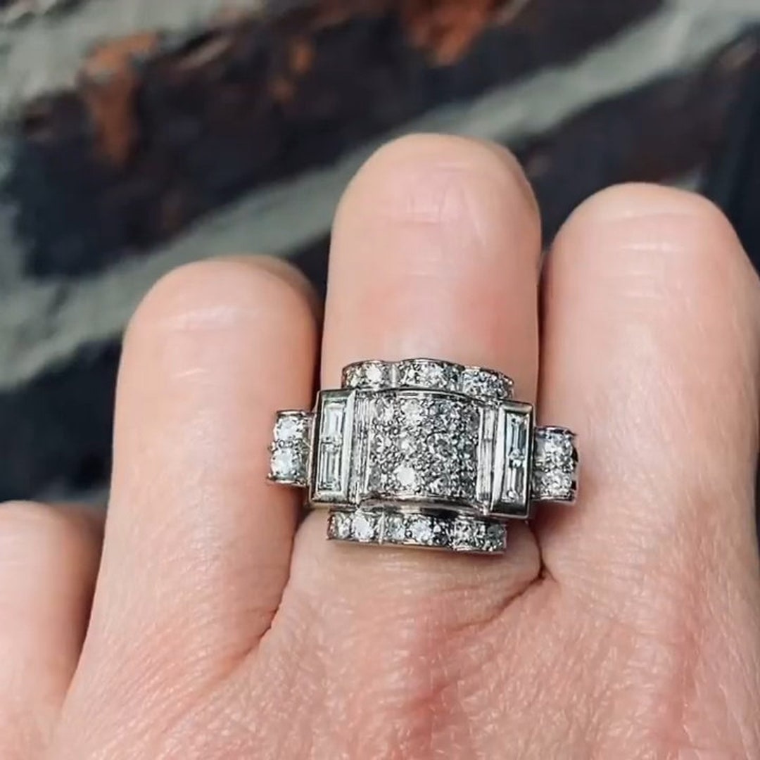 Spectacular Inspired by War Tank Ring Made by 1 CTW Moissanite Etsy