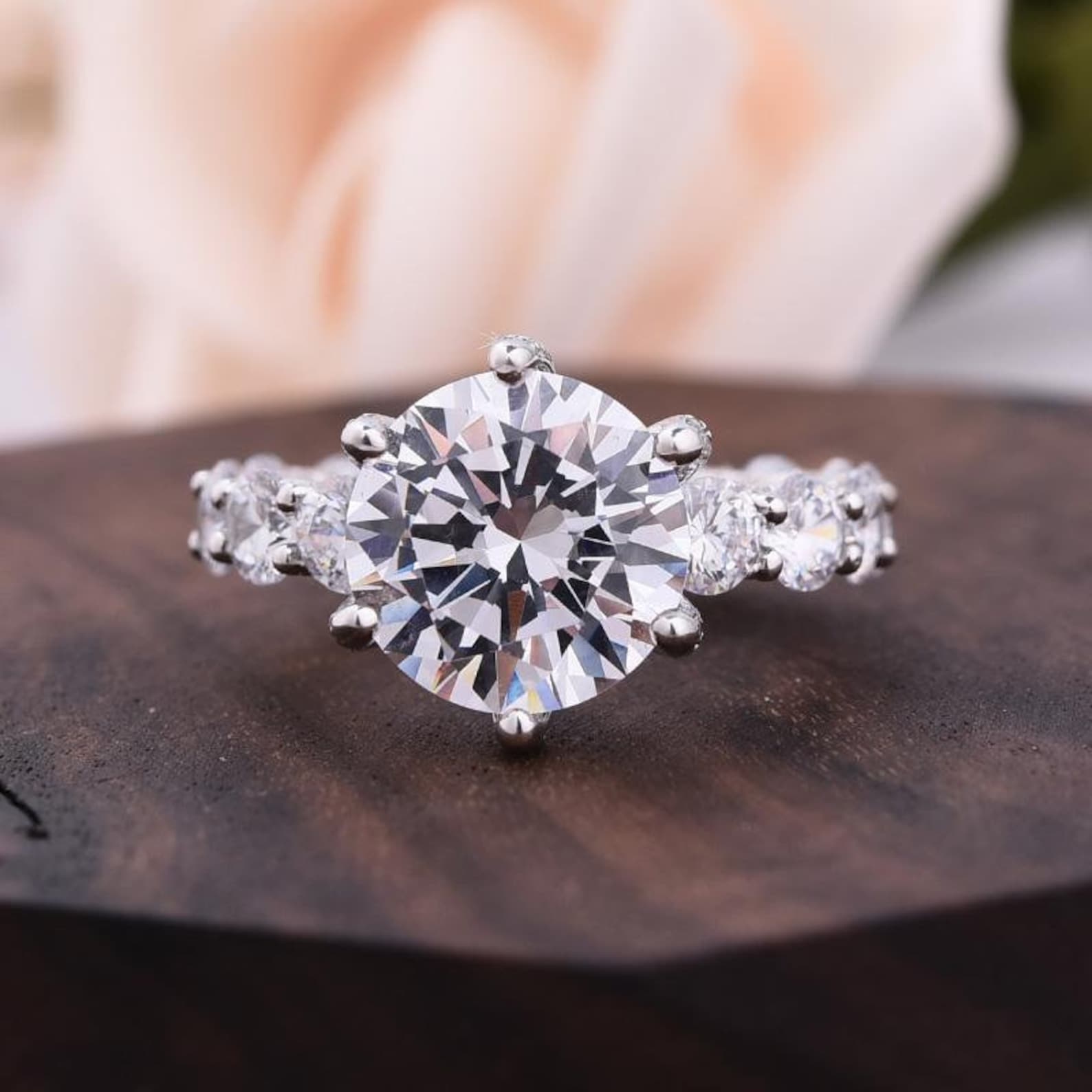 10 Carat Engagement Ring Wedding Ring Moissanite Ring Etsy