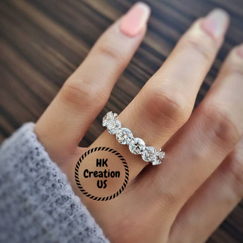 4 mm 4.10 Carat Moissanite Wedding Band moissanite eternity Etsy