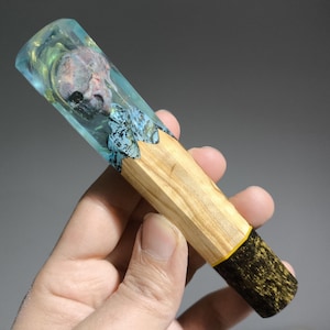 Skull Japanese Knife Handle | Wa-Handle | Custom Handle | Model: Marble Skull