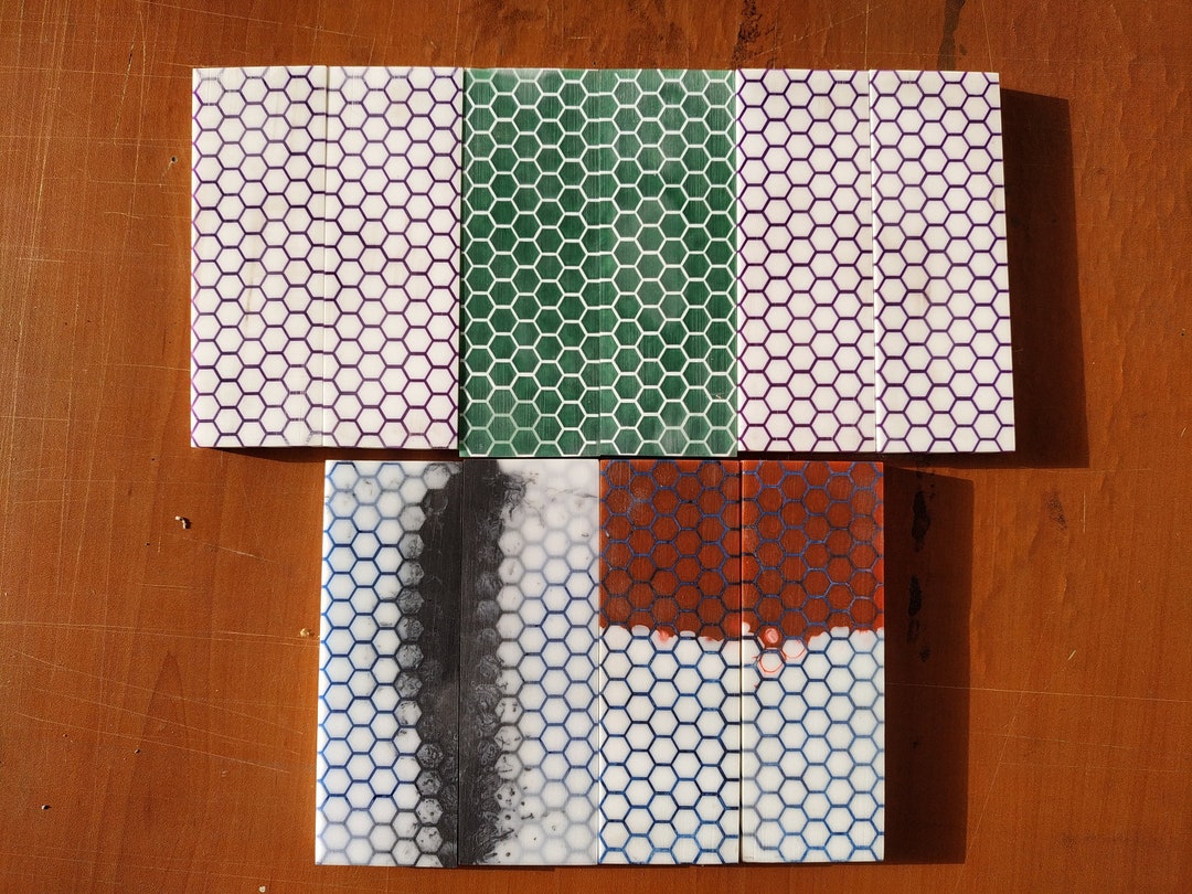 5 Set Epoxy Knife Handles Knife Scales Hex Knife