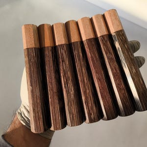 Natural Exotic Wood Japanese Wa Handle | Knife Handle | Wa Handle | Chef Knife Blank | Scales | Octagonal | Model: Exotic Black