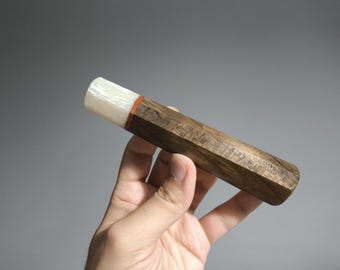 Walnut Knife Handle | Japanese Wa - Handle | Octagonal Knife Handle | Model: Pearl & Walnut
