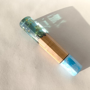 knife handle, wa handle, chef knife blank, scales, octagonal, resin, japanese handle | Golden Storm