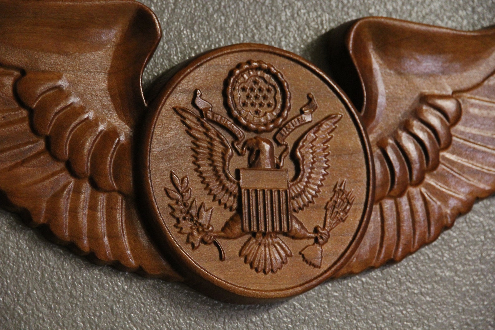 USAF Enlisted Aircrew Badge 3D Carving Hardwood Cherry Etsy