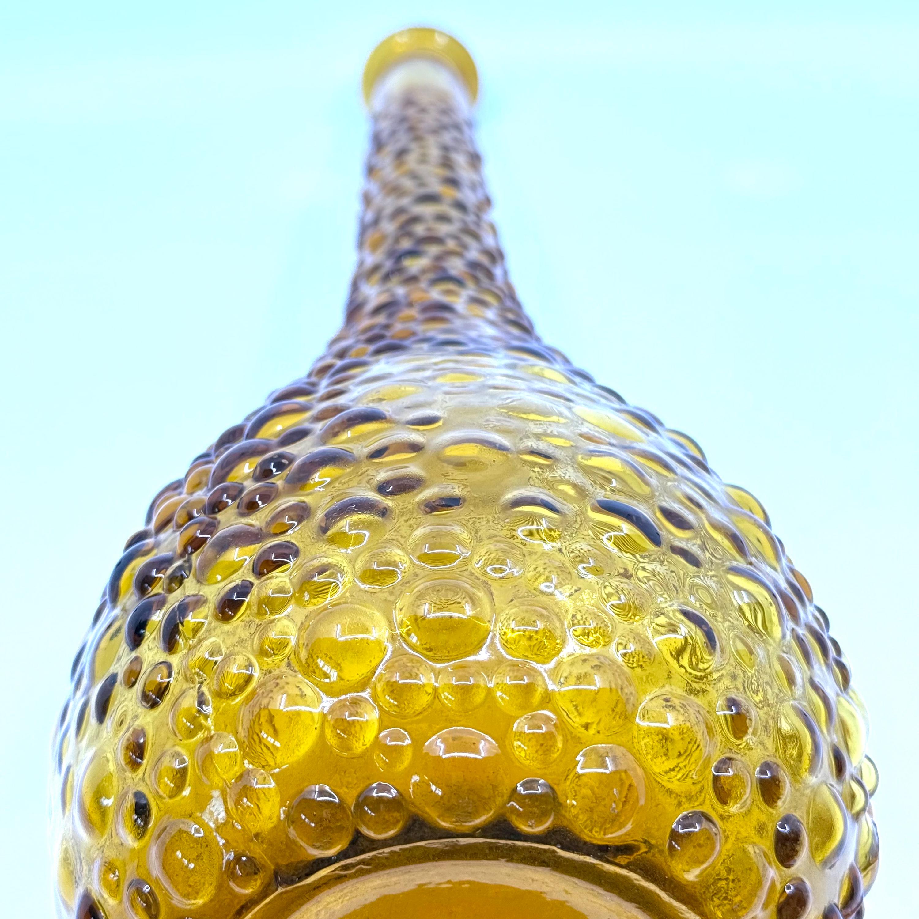 ヴィンテージ エンポリ アンバー ガラス ホブネイル バブル 15 インチ