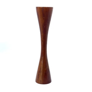 Vintage Solid Cherry Handcrafted By Ray R Hicks MCM 12” Candlesticks