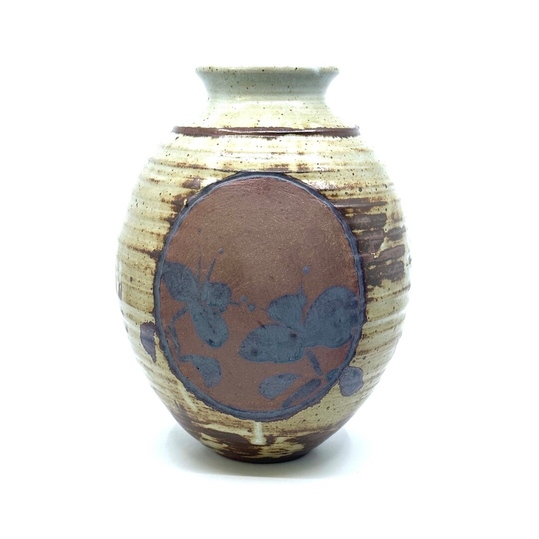 Contemporary Signed Hand Thrown Stoneware Glazed Art Pottery 11” Vase ...