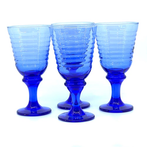Vintage Libbey Sirrus Light Blue Water Goblets//wine Glasses Etsy