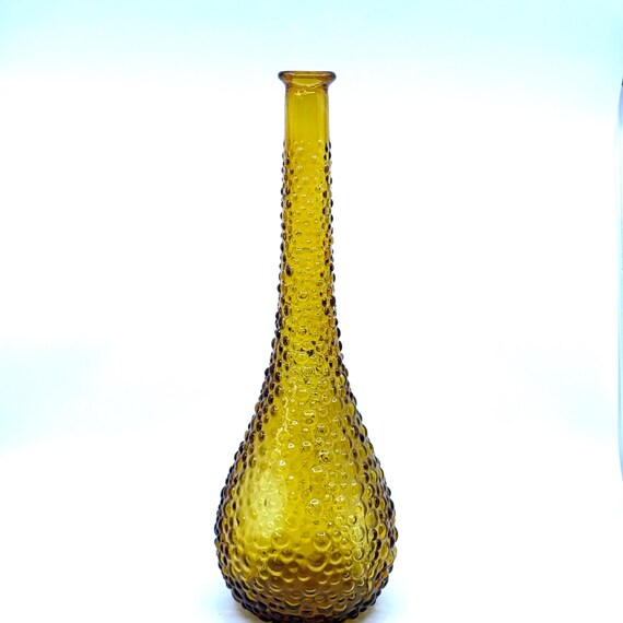 ヴィンテージアンバーガラスボトル エンポリ ジーニーボトル ヴィンテージ エンポリ アンバー ガラス ホブネイル バブル 15 インチ